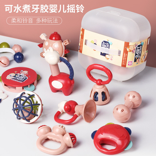 Newborn Baby Tooth Bite Hand Shaker 3-9 Months Baby Soothing Can Boil Teething Stick 0-1 Grabbing Intelligence Toy 