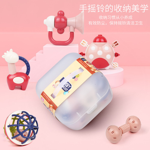 Newborn Baby Tooth Bite Hand Shaker 3-9 Months Baby Soothing Can Boil Teething Stick 0-1 Grabbing Intelligence Toy 