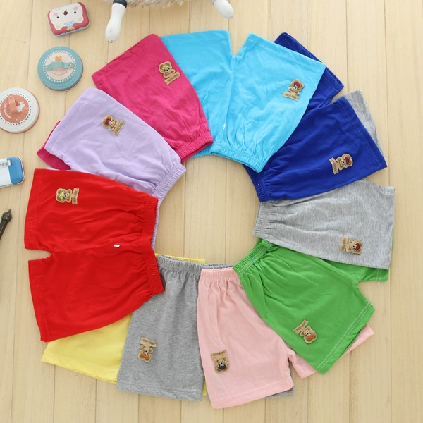 Shorts hanging bear, mixed hair of various colors
