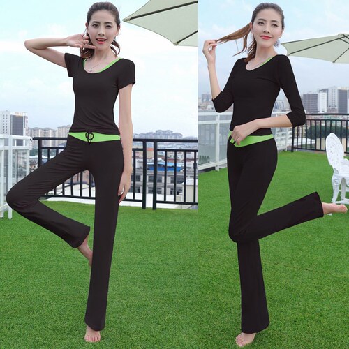 Yoga clothing set for women, slimming, slim-fitting, long-sleeved yoga clothing, three-piece set, modal spring and summer fitness training clothing