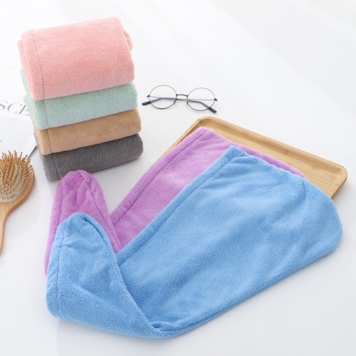 Coral velvet shower cap plain hair drying cap for women thickened super absorbent quick drying hair drying towel manufacturer wholesale