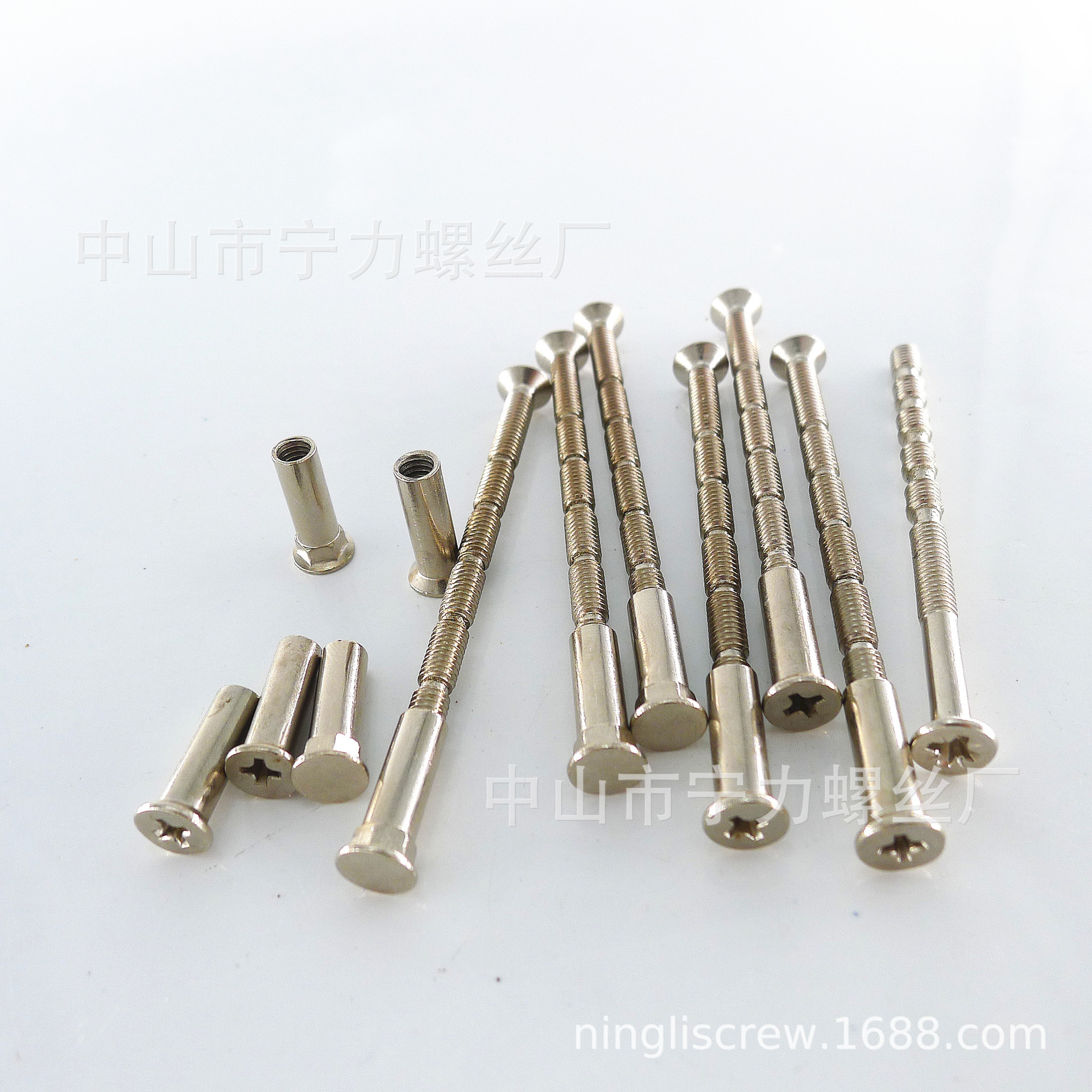 十字沉头对锁螺丝竹节 M4断纹锁芯螺钉(螺丝+螺母) 门锁对穿螺丝