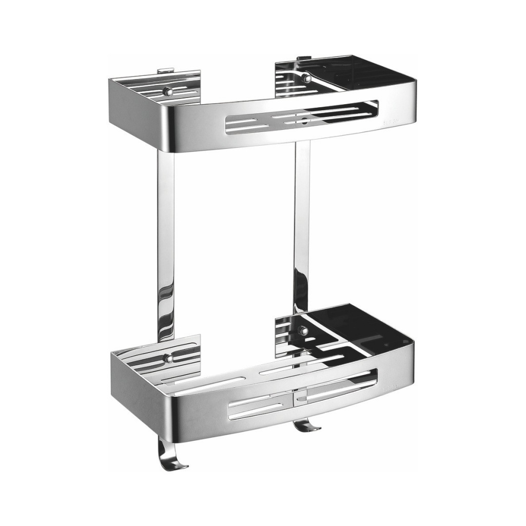 Estante de Baño de Acero Inoxidable, Estante Esquinero Triangular para Baño, Estante de Acero para Lavabo de Una o Dos Capas