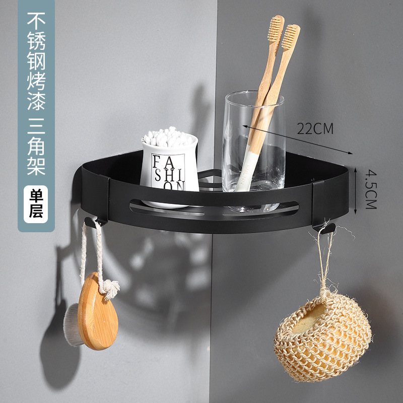 Estante de Baño de Acero Inoxidable, Estante Esquinero Triangular para Baño, Estante de Acero para Lavabo de Una o Dos Capas