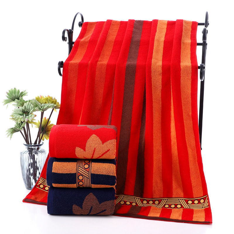 Cotton foreign trade beach towel large towel adult towel 70*140 thick super logo embroidered beach towel