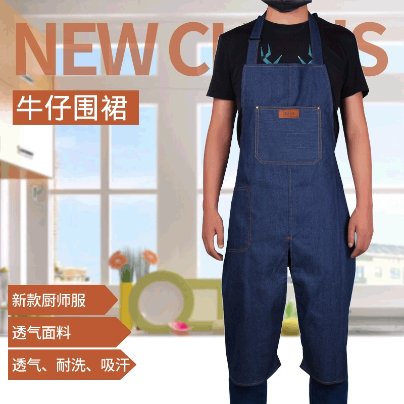 Джинсовый фартук для рисования керамики Портативный Карманный джинсовый фартук без рукавов Необрастающий Рабочий Фартук для печати