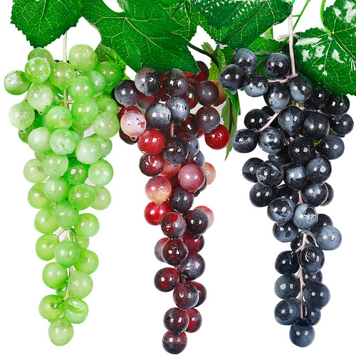 Plastic grape clusters, faux fruit grape garlands, artificial fruit models, decorative ceiling plants, window displays props, hanging decorations