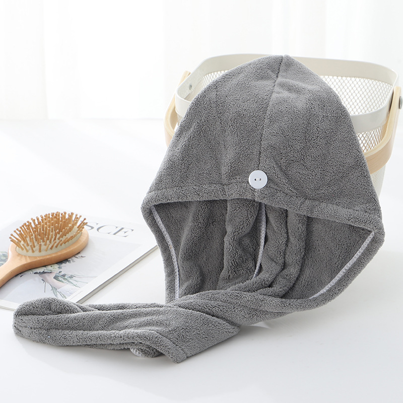 Korallfleece hårtorkhandduk för damer superabsorberande duschmössa_voghion.com