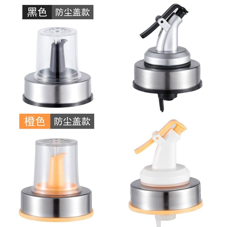 Крышка для бутылок с маслом и уксусом из нержавеющей стали, термостойкий носик для масляных бутылок с высоким содержанием бора, нажимная крышка для масляных бутылок с матовой отделкой, защита от капель.