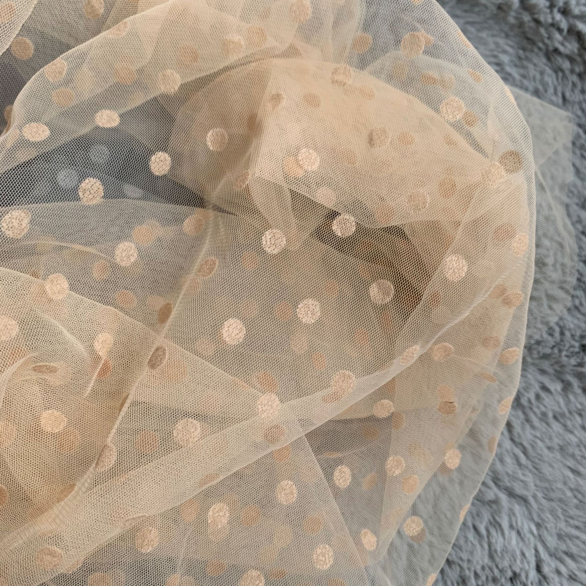 Fábrica directa malla flocado 0,8 dot hanfu ropa de Lolita tela rombo