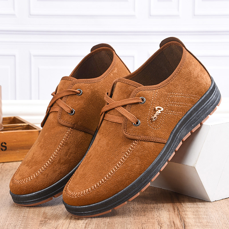 Zapatos de tela viejos de Beijing con suela de tendón de res, zapatos casuales antideslizantes para el trabajo de los hombres, zapatos individuales de primavera y otoño, zapatos de algodón para papá, caminar más terciopelo para mantener el calor