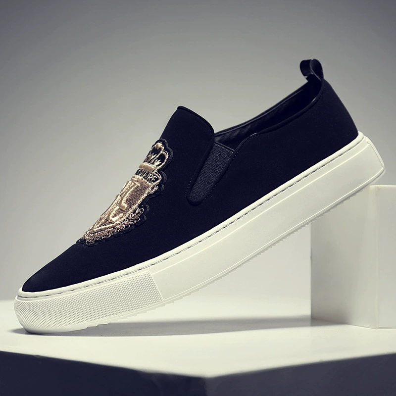 Мужская обувь, новая летняя модная повседневная обувь, лоферы без шнуровки, ножки с британской вышивкой, удобная модная обувь для мужчин