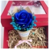 Leather paper blue rose (without gift box)