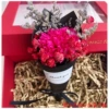 Black card rose red carnation (without gift box)