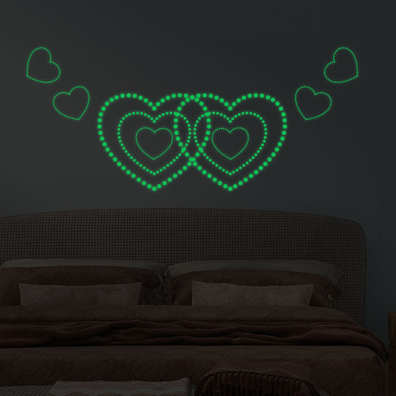 Polka dot luminous stickers 104 407 round luminous moon removable bedroom bedside children's room decorative wall YG627