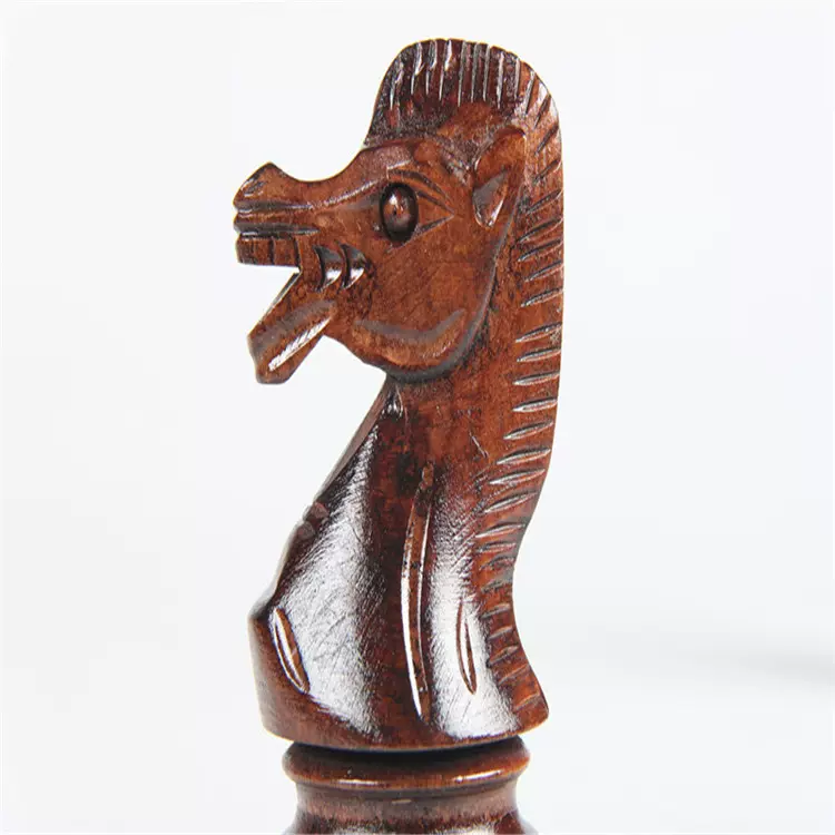 天叶金童木质国际象棋棋子精雕大号棋子实木手工精美收藏榉木