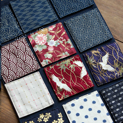 High-end Chinese-style square cotton and linen sashimi embroidered fabric placemats, printed brocade and Japanese-style tea coasters, insulated custom-made mats