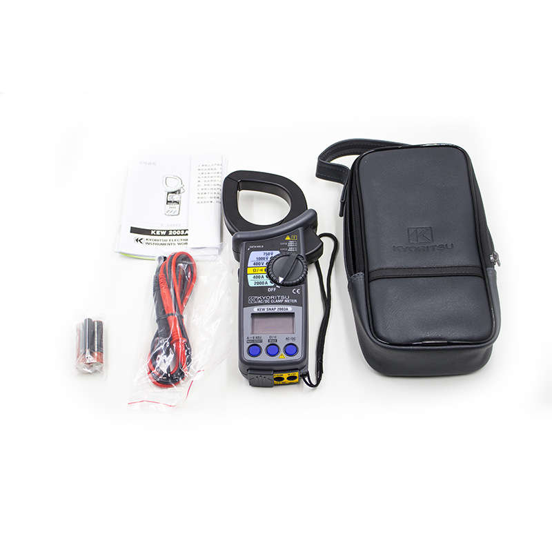 克列茨钳形电流表KEW2003A日本共立数显钳形表交直流2000A万用表