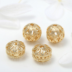 diy飾品配件跨境熱銷純銅鍍14k真金手鍊鏤空隔珠廠家直銷批發