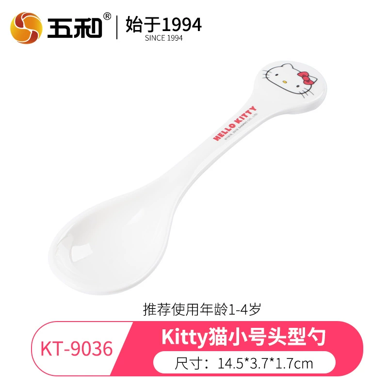 Hello kitty, подлинная посуда для кормления детская творческая милая ложка для прикорма