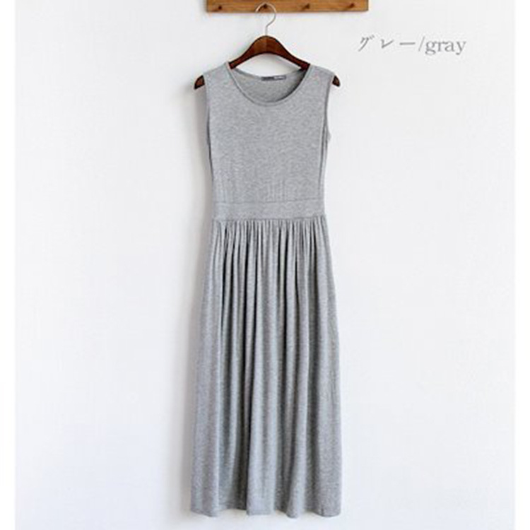 Stall Hot Wholesale Modal Long Skirt Vest Tight Waist Fold Pleated Long Skirt dress Slim-fit Slimming