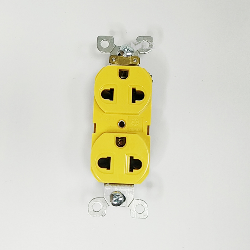 供应泰国六孔多功能双联插座 菲律宾发电机工业暗装插座 15A