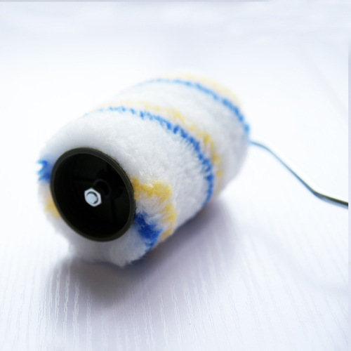 Source manufacturer Little thumb single yellow roller 4-inch hot melt technology Yellow and blue strip chemical fiber long hair small roller brush