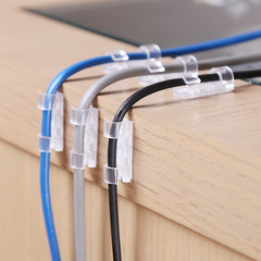 Home router plug plate transparent cable organizer Fixed desk data line adhesive sticker cable tie wire organizer
