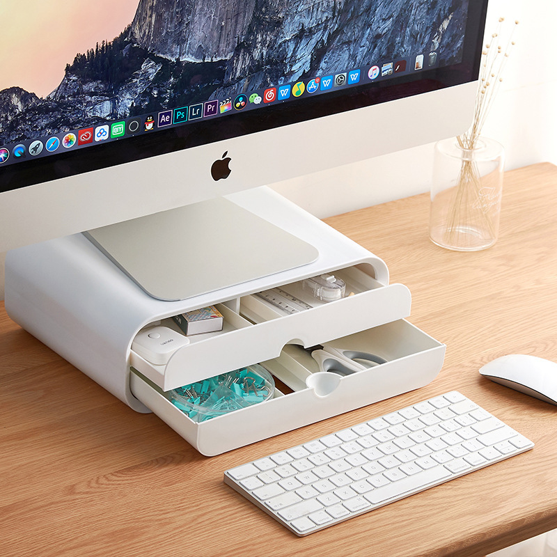 Monitor Elevated Office Computer Desktop Drawer Storage Box Computer Keyboard Stand Storage Rack