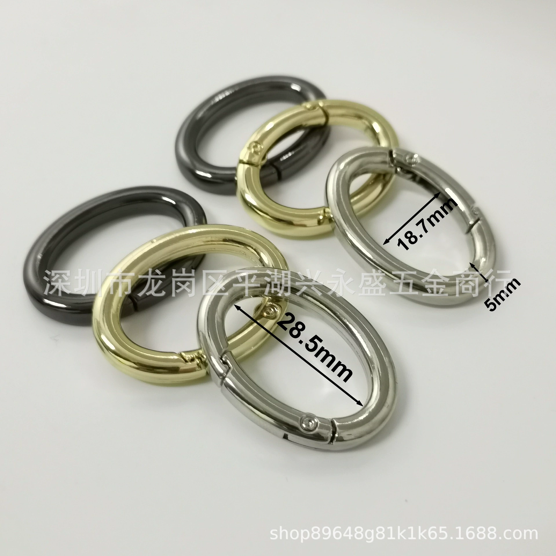 Оптовая 28,5 мм овальная пружинная катушка из цинкового сплава в форме яйца пружинная Пряжка Сумка Открытие кольцо пряжки