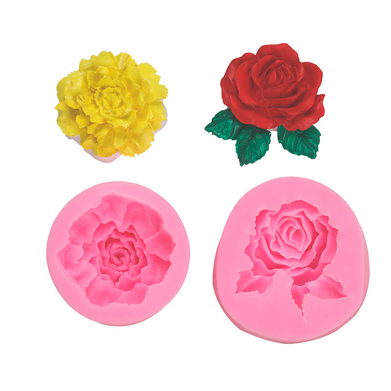 DIY girasol silicona fondant molde 3D tridimensional floreciente Rosa Clavel peonía flor forma epoxi molde