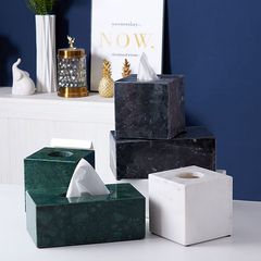 European light luxury natural marble tissue box, living room home use minimalist INS modern model room decoration