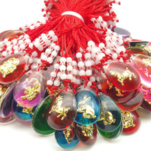 彩色晶美金观音佛吊坠男女项链水晶镶金红绳吊坠儿童礼物情侣饰品