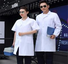 Customized white coat, long-sleeved and short-sleeved doctor uniform, nurse uniform, men's and women's dental beauty salon tattoo overalls
