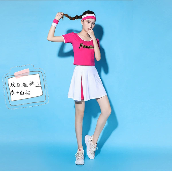 02 rose red short +02 white skirt