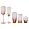 Scandinavian wineglass, cup with glass, set, champagne color