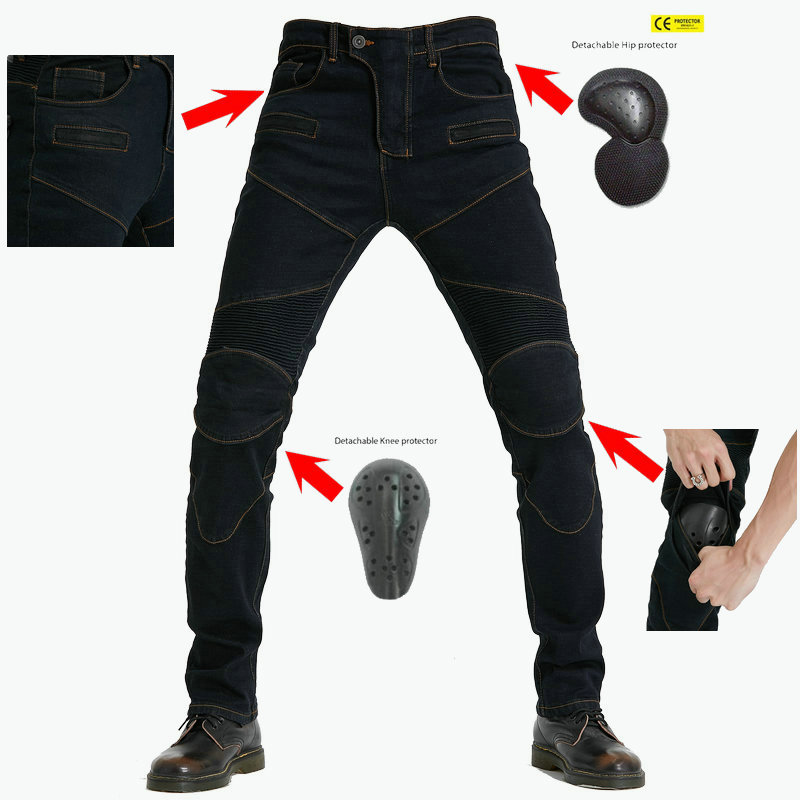 Venta directa de fábrica pantalones de carreras de PK-718 pantalones vaqueros de la motocicleta de los hombres de montar al aire libre pantalones anti-caída Pantalones