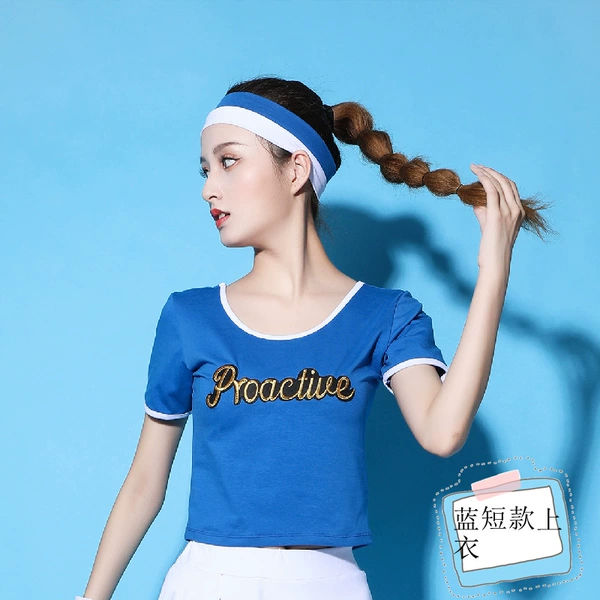 02 blue short top