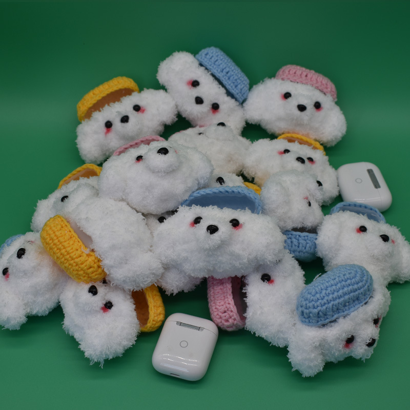 Toy-Compatible Apple Bluetooth Earphone Wool Protective Cover AirPods 3Rd Generation Earphone Case Cartoon Knitted Protection