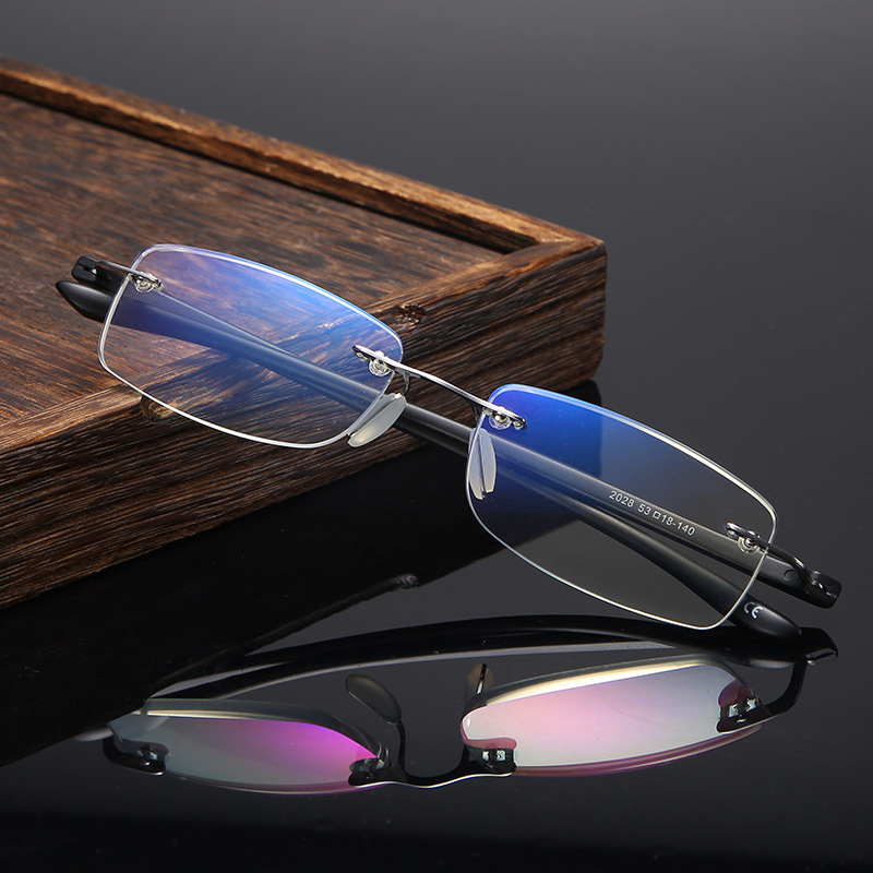2026 New Model Cross-Border Frameless Tr90 Anti-Blue Light Blue Film Unisex Reading Glasses Direct Sales from Manufacturer 2028 2026 New Model Cross-Border Frameless Tr90 Anti-Blue Light Blue Film Unisex Reading Glasses Direct Sales from Manufacturer 2028