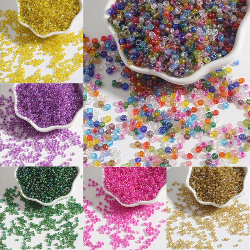 2-4mmガラスのカラフルな米の玉のビーズの部品の手作りのdiyのブレスレットのかんざしのフリンジアクセサリーの材料|undefined