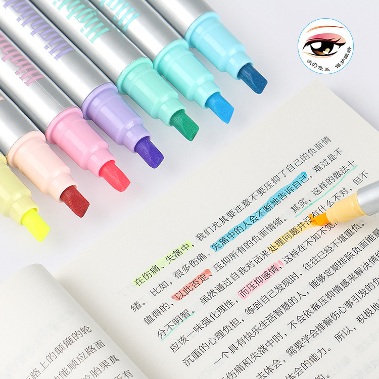 Creativo macaron color 8-color de una sola cabeza marcador fluorescente DIY mano cuenta ojo protección color pluma fluorescente Guangna 822