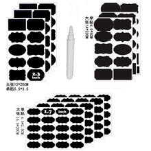 温州厂家销售可移黑色PVC手写标签贴 厨房瓶瓶罐罐个性防水标签贴