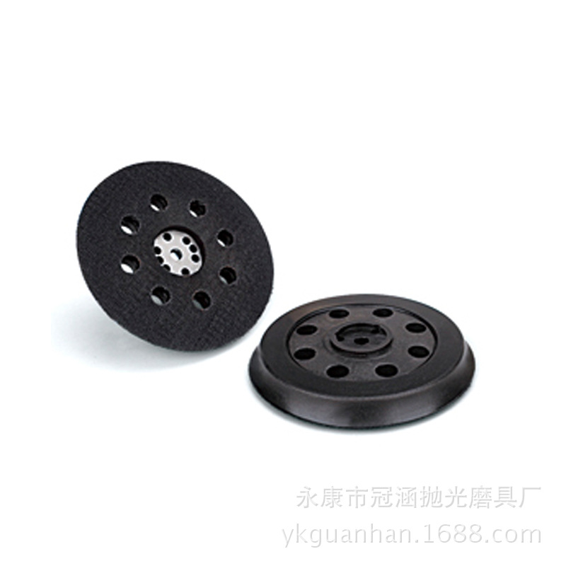 砂光机底盘抛光圆盘五寸8孔3眼自粘背绒砂纸打磨盘