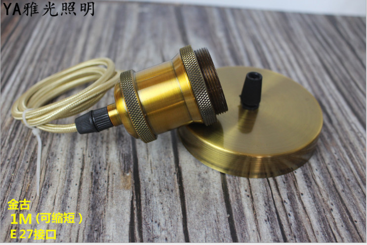 Lámpara de Filamento Estilo Retro con Cable Colgante, Portalámparas de Aluminio con Casquillo de Rosca y Cable, Negro Perla.
