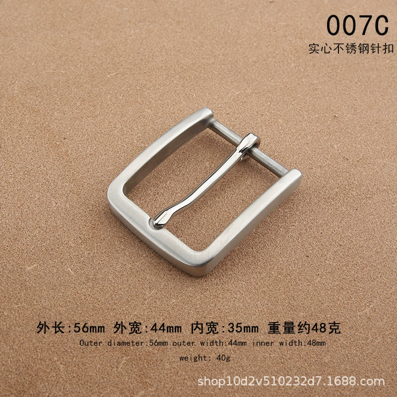Belt Buckle, Stainless Steel 3.5 cm, Polished Pin Buckle for 3.3–3.4 cm Belts