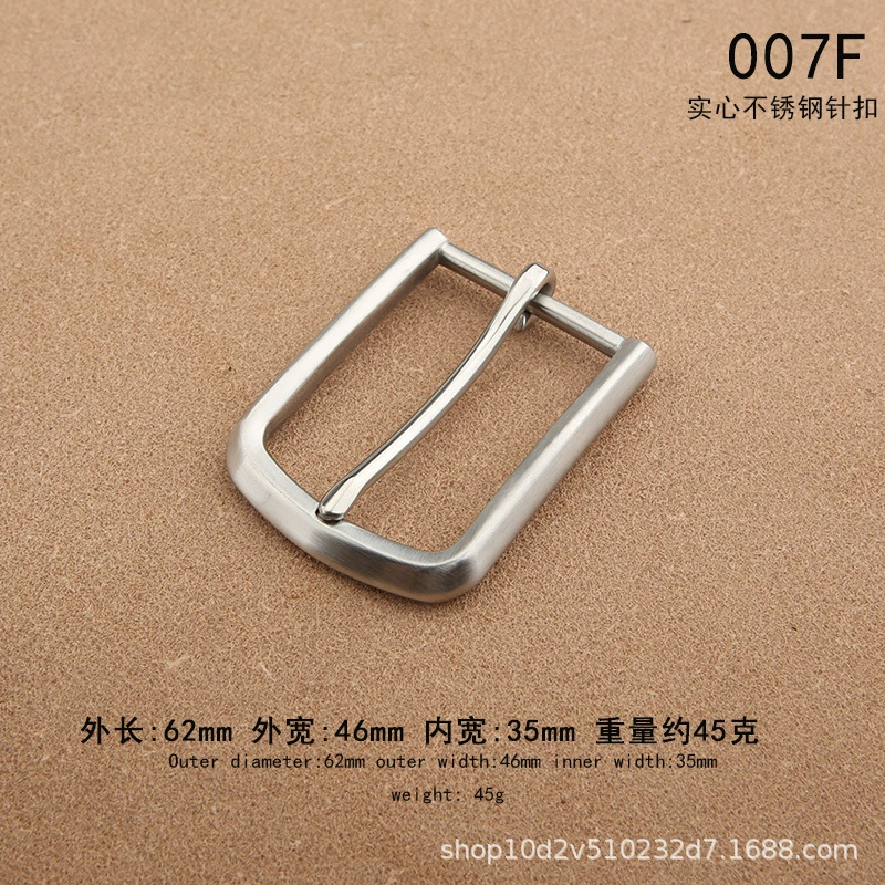 Belt Buckle, Stainless Steel 3.5 cm, Polished Pin Buckle for 3.3–3.4 cm Belts