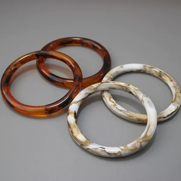 10cm resin circle hand-held fashion hot sale acrylic round D-shaped handle hand DIY resin material