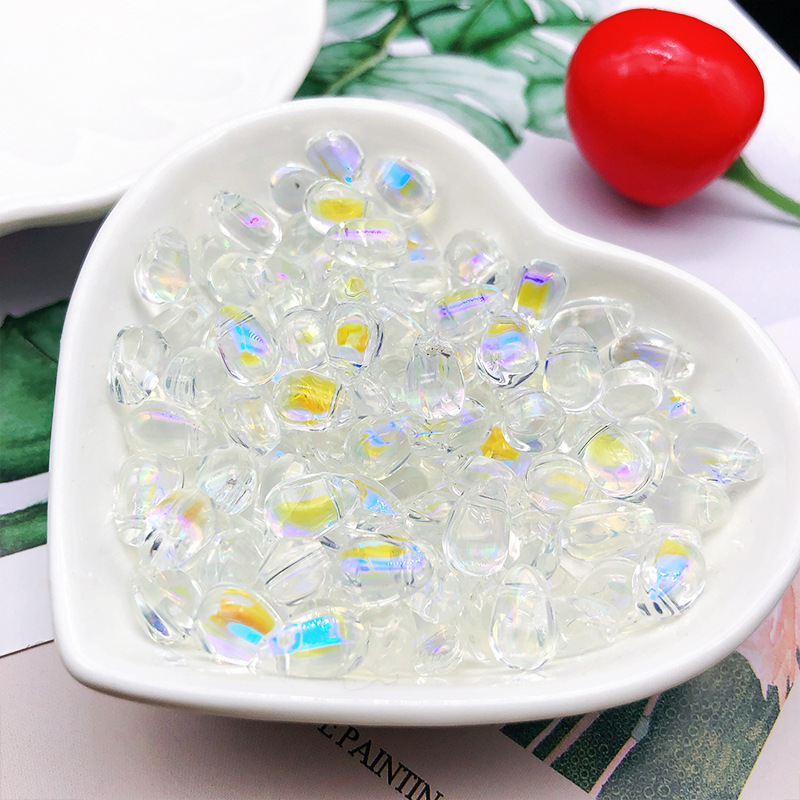 Venta al por mayor checa esmalte agua gota perlas 6*9 gota de agua gradiente pétalo borla colgante hecho a mano DIY horquilla material Accesorios