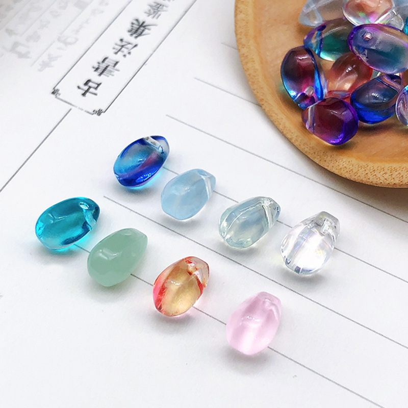 Venta al por mayor checa esmalte agua gota perlas 6*9 gota de agua gradiente pétalo borla colgante hecho a mano DIY horquilla material Accesorios